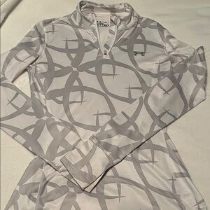 Under Armour White and Gray Graphic Pullover